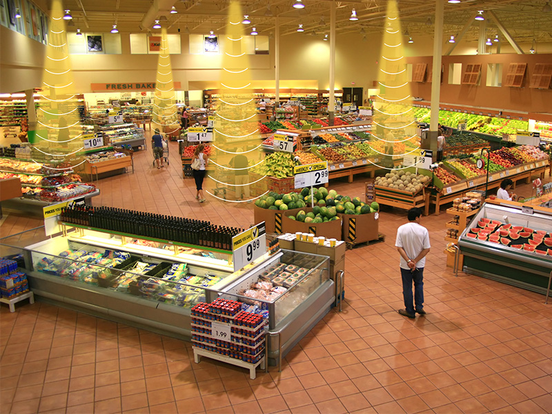 商场、超市、零售店等场景使用定向音箱