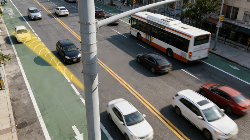 定向声喇叭赋能公交专用道治理（示意图）