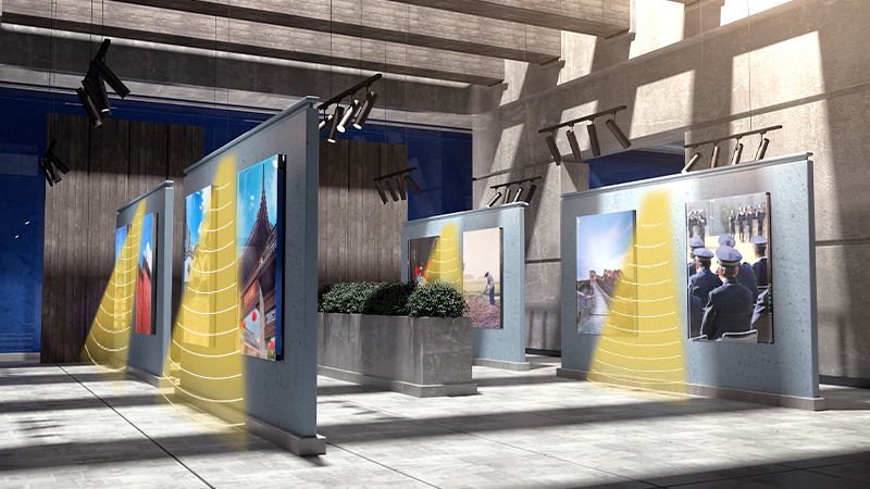 展览馆定向解说声音分区，互不干扰