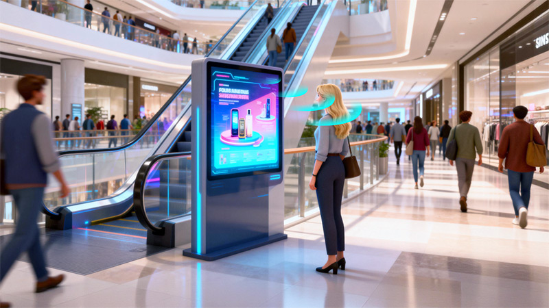 数字标牌集成清听声学定向声技术,定向发声,独立声场