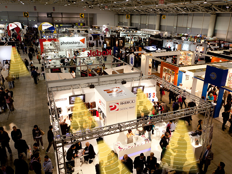 展览展示定向喇叭,声音分区示意图