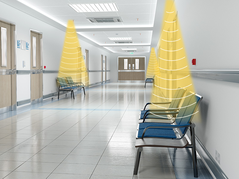 医院喇叭,声音分区示意图