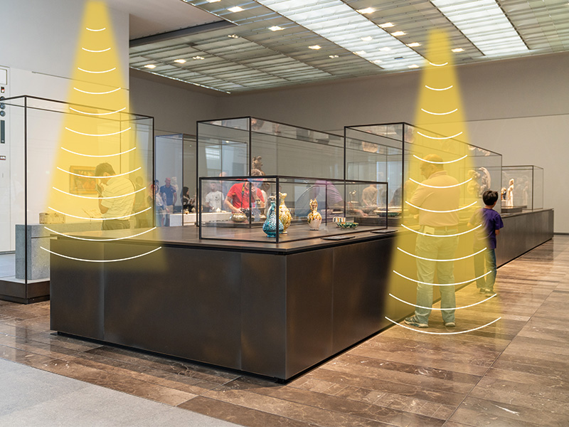 展厅定向音箱,定向发声示意图