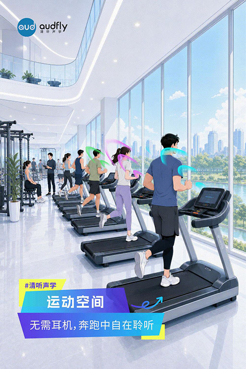 清听声学定向发声技术应用于健身房跑步机,打造无需耳机的专属音频体验