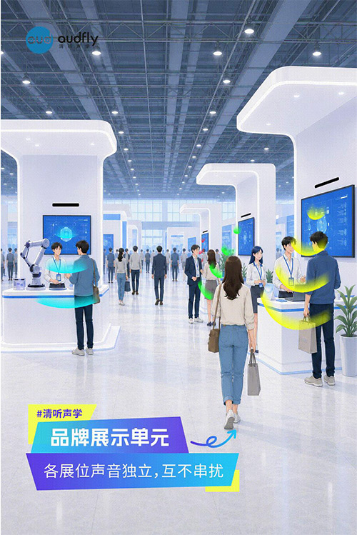清听声学定向发声技术应用于品牌展示区,实现独立声音区域,提升品牌展示体验